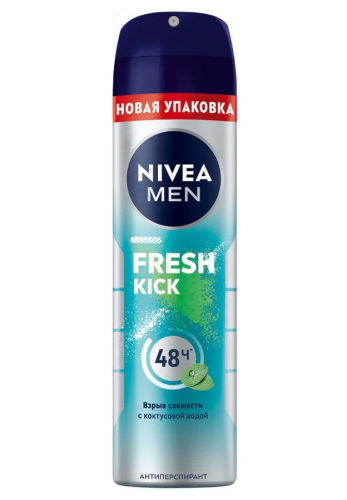 NIVEA MEN антиперспирант fresh kick 150мл спрей 83215